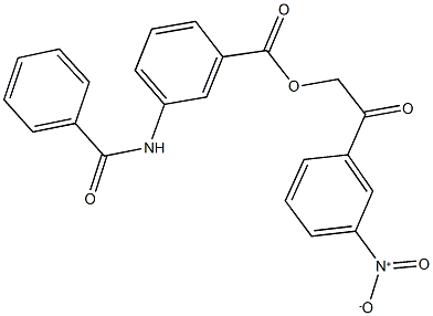 2-{3-nitrophenyl}-2-oxoethyl 3-(benzoylamino)benzoate Struktur