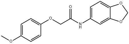 N-(1,3-benzodioxol-5-yl)-2-(4-methoxyphenoxy)acetamide Struktur