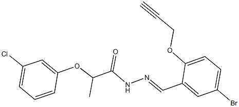 N'-[5-bromo-2-(2-propynyloxy)benzylidene]-2-(3-chlorophenoxy)propanohydrazide Struktur