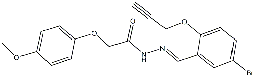 N'-[5-bromo-2-(2-propynyloxy)benzylidene]-2-(4-methoxyphenoxy)acetohydrazide Struktur