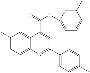 3-methylphenyl 6-methyl-2-(4-methylphenyl)-4-quinolinecarboxylate Struktur