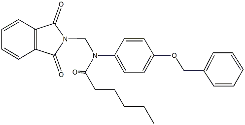 N-[4-(benzyloxy)phenyl]-N-[(1,3-dioxo-1,3-dihydro-2H-isoindol-2-yl)methyl]hexanamide Struktur