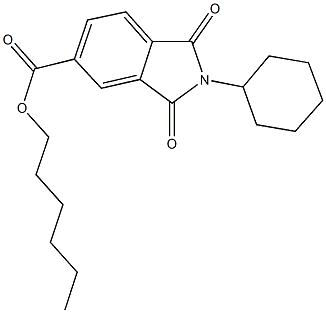 hexyl 2-cyclohexyl-1,3-dioxo-5-isoindolinecarboxylate Struktur