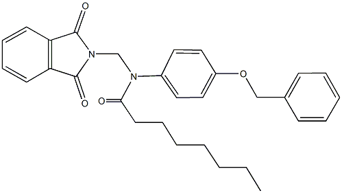 N-[4-(benzyloxy)phenyl]-N-[(1,3-dioxo-1,3-dihydro-2H-isoindol-2-yl)methyl]octanamide Struktur