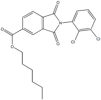 hexyl 2-(2,3-dichlorophenyl)-1,3-dioxoisoindoline-5-carboxylate Struktur