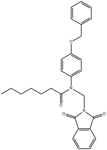 N-[4-(benzyloxy)phenyl]-N-[(1,3-dioxo-1,3-dihydro-2H-isoindol-2-yl)methyl]heptanamide Struktur