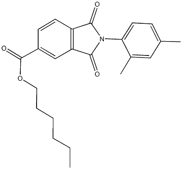 hexyl 2-(2,4-dimethylphenyl)-1,3-dioxo-5-isoindolinecarboxylate Struktur