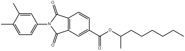 1-methylheptyl 2-(3,4-dimethylphenyl)-1,3-dioxoisoindoline-5-carboxylate Struktur