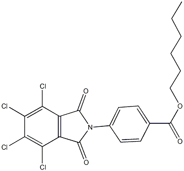 hexyl 4-(4,5,6,7-tetrachloro-1,3-dioxo-1,3-dihydro-2H-isoindol-2-yl)benzoate Struktur