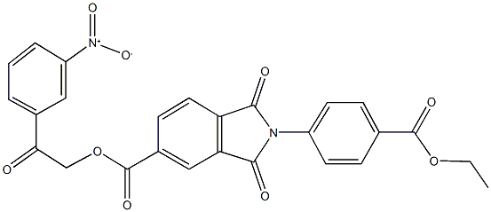 2-{3-nitrophenyl}-2-oxoethyl 2-[4-(ethoxycarbonyl)phenyl]-1,3-dioxoisoindoline-5-carboxylate Struktur