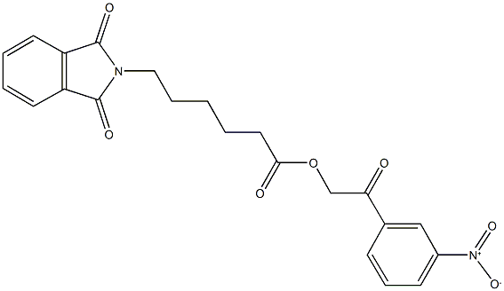 2-{3-nitrophenyl}-2-oxoethyl 6-(1,3-dioxo-1,3-dihydro-2H-isoindol-2-yl)hexanoate Struktur