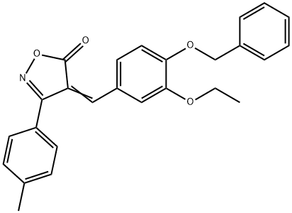 4-[4-(benzyloxy)-3-ethoxybenzylidene]-3-(4-methylphenyl)-5(4H)-isoxazolone Struktur