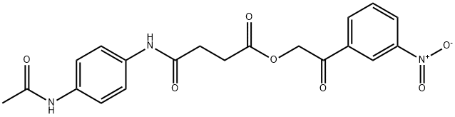 2-{3-nitrophenyl}-2-oxoethyl 4-[4-(acetylamino)anilino]-4-oxobutanoate Struktur