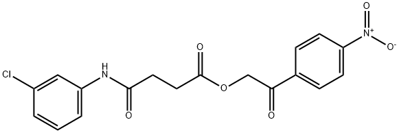 2-{4-nitrophenyl}-2-oxoethyl 4-(3-chloroanilino)-4-oxobutanoate Struktur