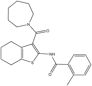 N-[3-(1-azepanylcarbonyl)-4,5,6,7-tetrahydro-1-benzothien-2-yl]-2-methylbenzamide Struktur