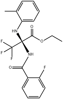 ethyl 3,3,3-trifluoro-2-[(2-fluorobenzoyl)amino]-2-(2-toluidino)propanoate Struktur