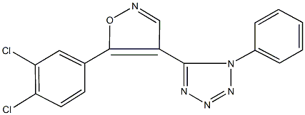 5-[5-(3,4-dichlorophenyl)-4-isoxazolyl]-1-phenyl-1H-tetraazole Struktur