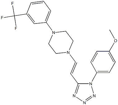 methyl 4-[5-(2-{4-[3-(trifluoromethyl)phenyl]-1-piperazinyl}vinyl)-1H-tetraazol-1-yl]phenyl ether Struktur