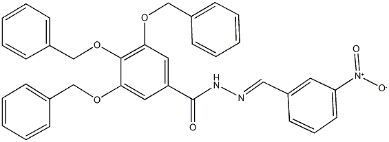 3,4,5-tris(benzyloxy)-N'-{3-nitrobenzylidene}benzohydrazide Struktur