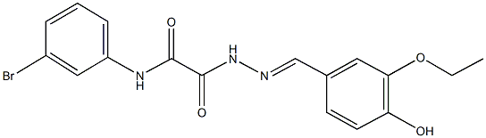 N-(3-bromophenyl)-2-[2-(3-ethoxy-4-hydroxybenzylidene)hydrazino]-2-oxoacetamide Struktur