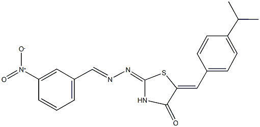 3-nitrobenzaldehyde [5-(4-isopropylbenzylidene)-4-oxo-1,3-thiazolidin-2-ylidene]hydrazone Struktur