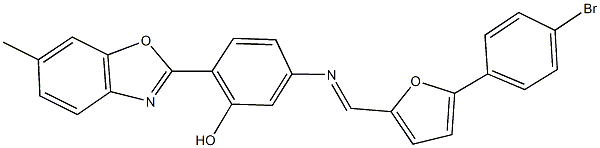 5-({[5-(4-bromophenyl)-2-furyl]methylene}amino)-2-(6-methyl-1,3-benzoxazol-2-yl)phenol Struktur