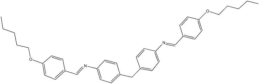 N-[4-(pentyloxy)benzylidene]-N-[4-(4-{[4-(pentyloxy)benzylidene]amino}benzyl)phenyl]amine Struktur