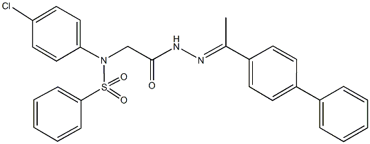 N-{2-[2-(1-[1,1'-biphenyl]-4-ylethylidene)hydrazino]-2-oxoethyl}-N-(4-chlorophenyl)benzenesulfonamide Struktur