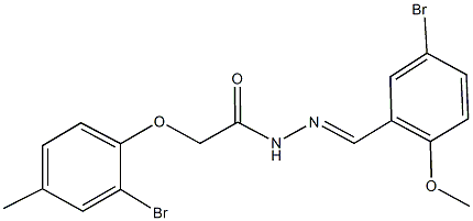 N'-(5-bromo-2-methoxybenzylidene)-2-(2-bromo-4-methylphenoxy)acetohydrazide Struktur