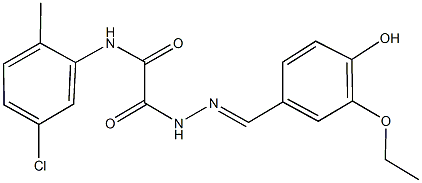 N-(5-chloro-2-methylphenyl)-2-[2-(3-ethoxy-4-hydroxybenzylidene)hydrazino]-2-oxoacetamide Struktur