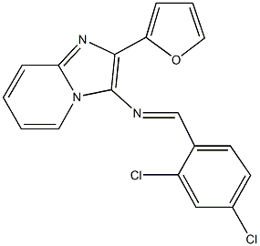 N-(2,4-dichlorobenzylidene)-N-[2-(2-furyl)imidazo[1,2-a]pyridin-3-yl]amine Struktur