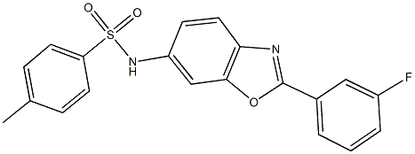 N-[2-(3-fluorophenyl)-1,3-benzoxazol-6-yl]-4-methylbenzenesulfonamide Struktur