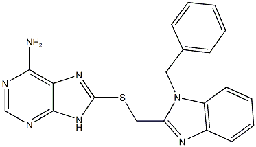 8-{[(1-benzyl-1H-benzimidazol-2-yl)methyl]sulfanyl}-9H-purin-6-amine Struktur