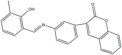 3-{3-[(2-hydroxy-3-methylbenzylidene)amino]phenyl}-2H-chromen-2-one Struktur