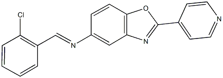 N-(2-chlorobenzylidene)-N-[2-(4-pyridinyl)-1,3-benzoxazol-5-yl]amine Struktur