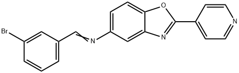 N-(3-bromobenzylidene)-N-[2-(4-pyridinyl)-1,3-benzoxazol-5-yl]amine Struktur