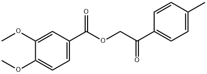 2-(4-methylphenyl)-2-oxoethyl 3,4-dimethoxybenzoate Struktur