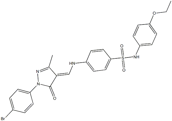 4-({[1-(4-bromophenyl)-3-methyl-5-oxo-1,5-dihydro-4H-pyrazol-4-ylidene]methyl}amino)-N-(4-ethoxyphenyl)benzenesulfonamide Struktur