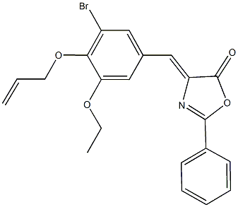 4-[4-(allyloxy)-3-bromo-5-ethoxybenzylidene]-2-phenyl-1,3-oxazol-5(4H)-one Struktur