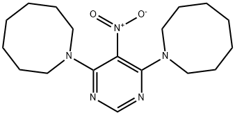 1-{6-(1-azocanyl)-5-nitro-4-pyrimidinyl}azocane Struktur