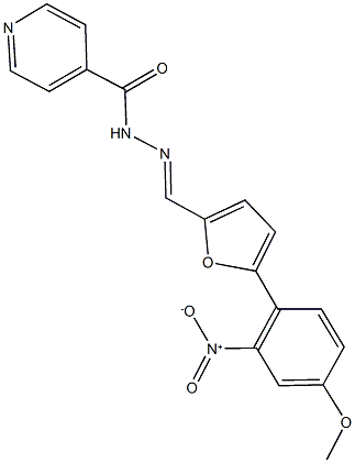 N'-[(5-{2-nitro-4-methoxyphenyl}-2-furyl)methylene]isonicotinohydrazide Struktur