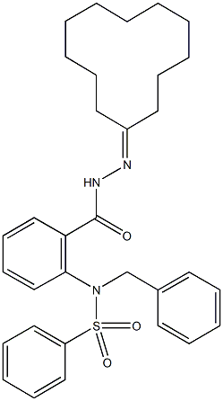 N-benzyl-N-{2-[(2-cyclododecylidenehydrazino)carbonyl]phenyl}benzenesulfonamide Struktur