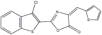 2-(3-chloro-1-benzothien-2-yl)-4-(2-thienylmethylene)-1,3-oxazol-5(4H)-one Struktur