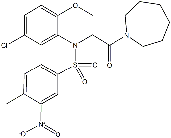 N-[2-(1-azepanyl)-2-oxoethyl]-N-(5-chloro-2-methoxyphenyl)-3-nitro-4-methylbenzenesulfonamide Struktur