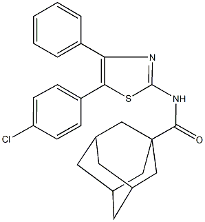 N-[5-(4-chlorophenyl)-4-phenyl-1,3-thiazol-2-yl]-1-adamantanecarboxamide Struktur