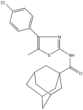 N-[4-(4-chlorophenyl)-5-methyl-1,3-thiazol-2-yl]-1-adamantanecarboxamide Struktur