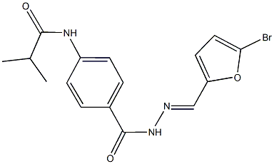 N-[4-({2-[(5-bromo-2-furyl)methylene]hydrazino}carbonyl)phenyl]-2-methylpropanamide Struktur