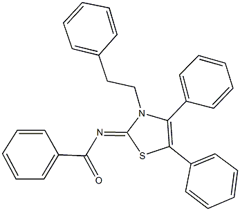 N-(4,5-diphenyl-3-(2-phenylethyl)-1,3-thiazol-2(3H)-ylidene)benzamide Struktur