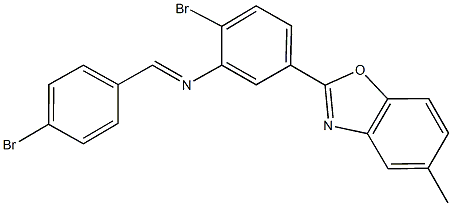 N-(4-bromobenzylidene)-N-[2-bromo-5-(5-methyl-1,3-benzoxazol-2-yl)phenyl]amine Struktur