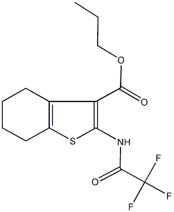 propyl 2-[(trifluoroacetyl)amino]-4,5,6,7-tetrahydro-1-benzothiophene-3-carboxylate Struktur